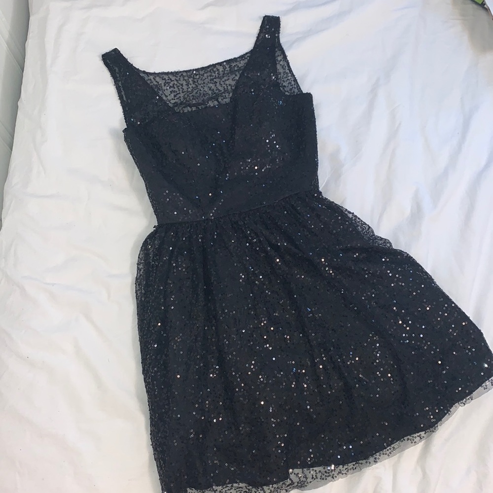 Black Sequined Short Dress